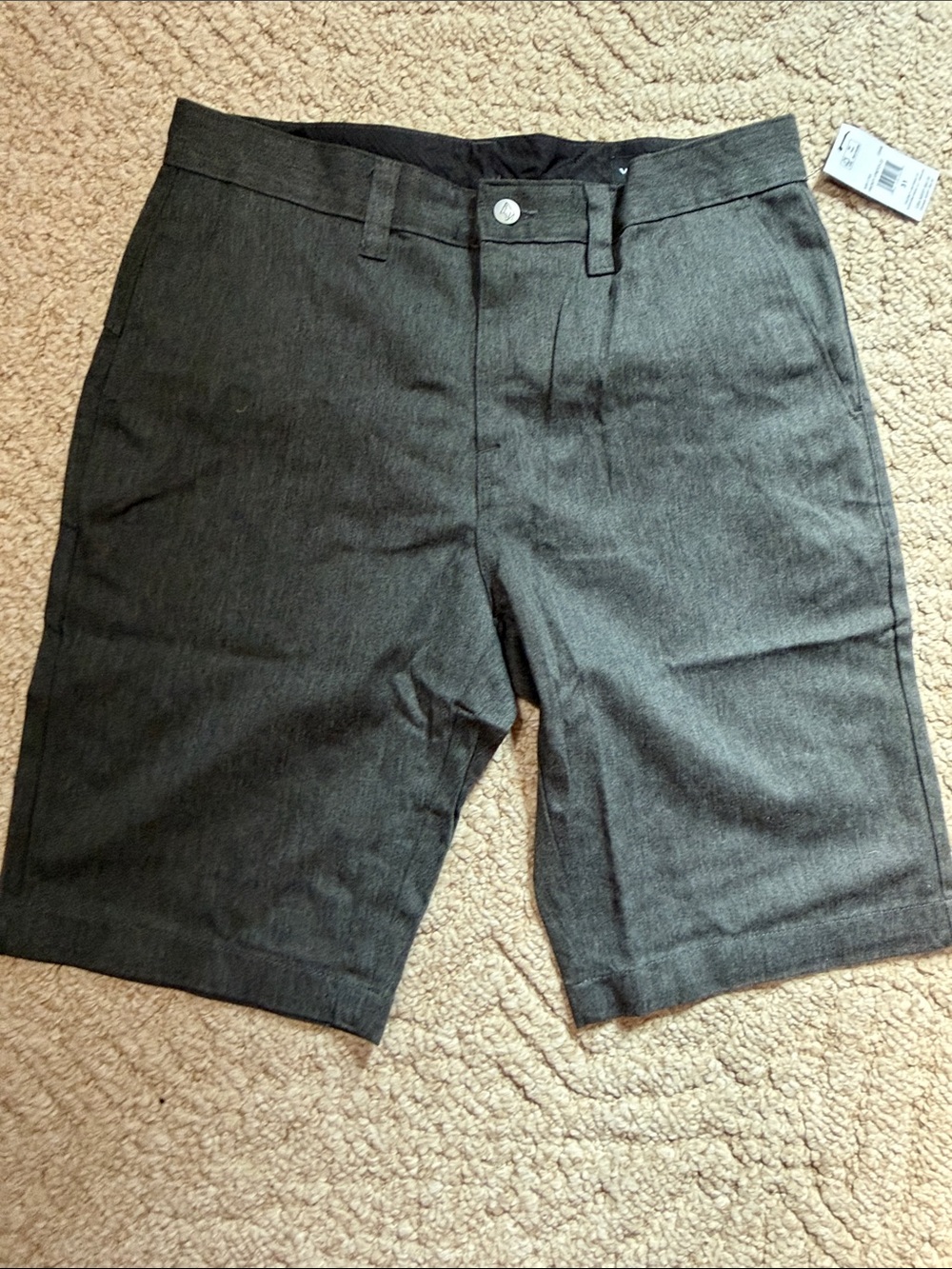 Volcom Men's Dark Gray Flat-Front Shorts